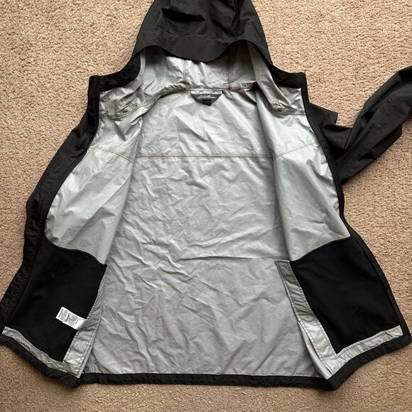 Eddie Bauer Jacket Mens Large Full Zip Waterproof Weatheredge Windbreaker Black - Picture 3 of 13